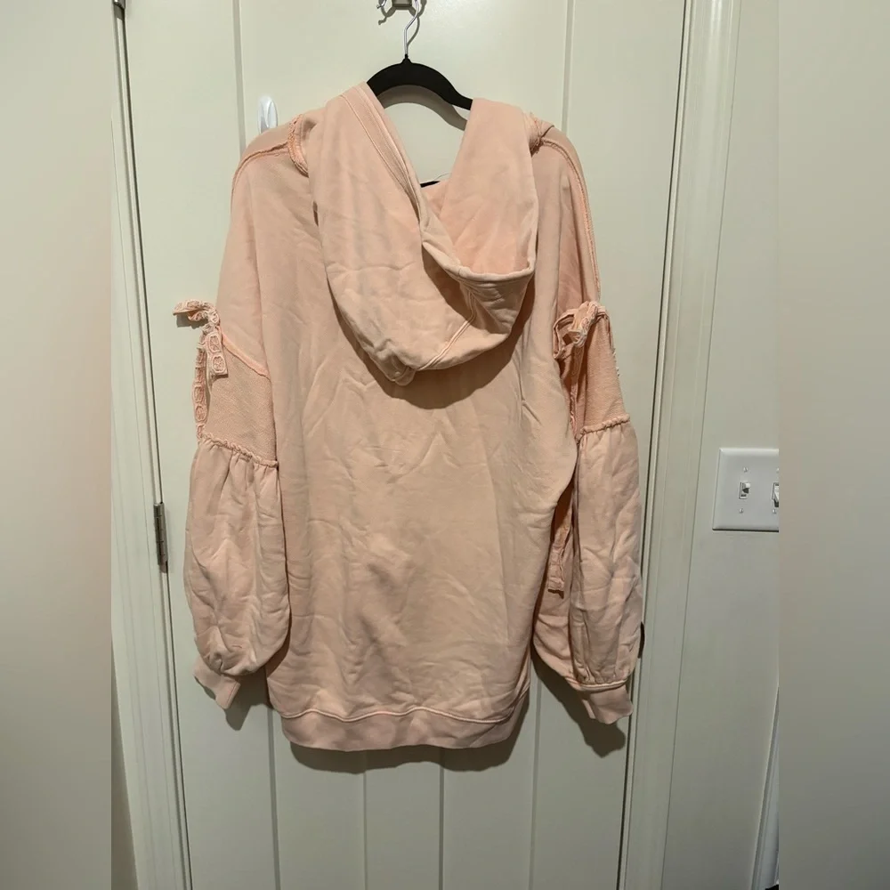 Free People Bow Girl Sweatshirt Medium Color: Spring Blush NWT